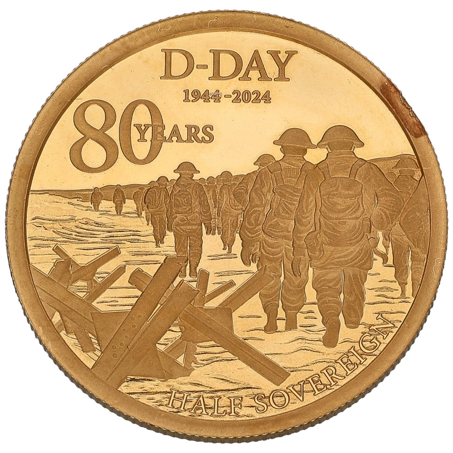 22ct Gold D-Day 80th Anniversary Half Sovereign Coin 2024