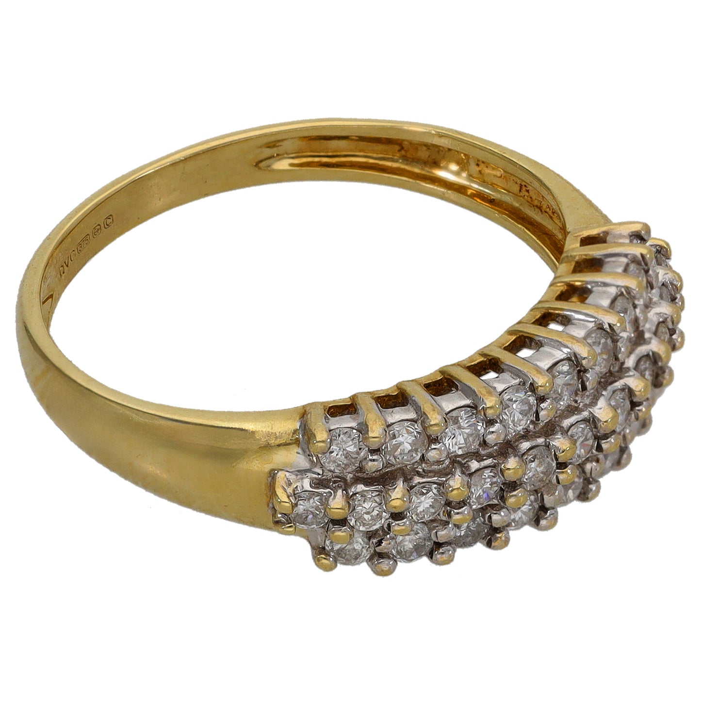 9ct Gold 0.435ct Diamond Dress/Cocktail Ring Size O