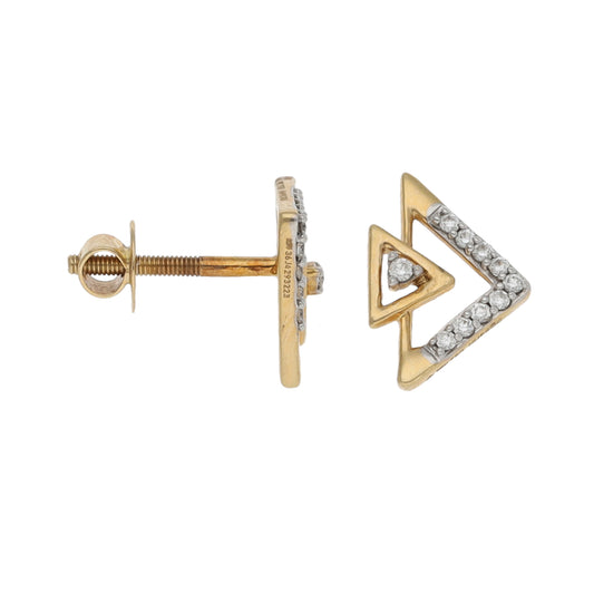 18ct Gold Cubic Zirconia Stud Earrings
