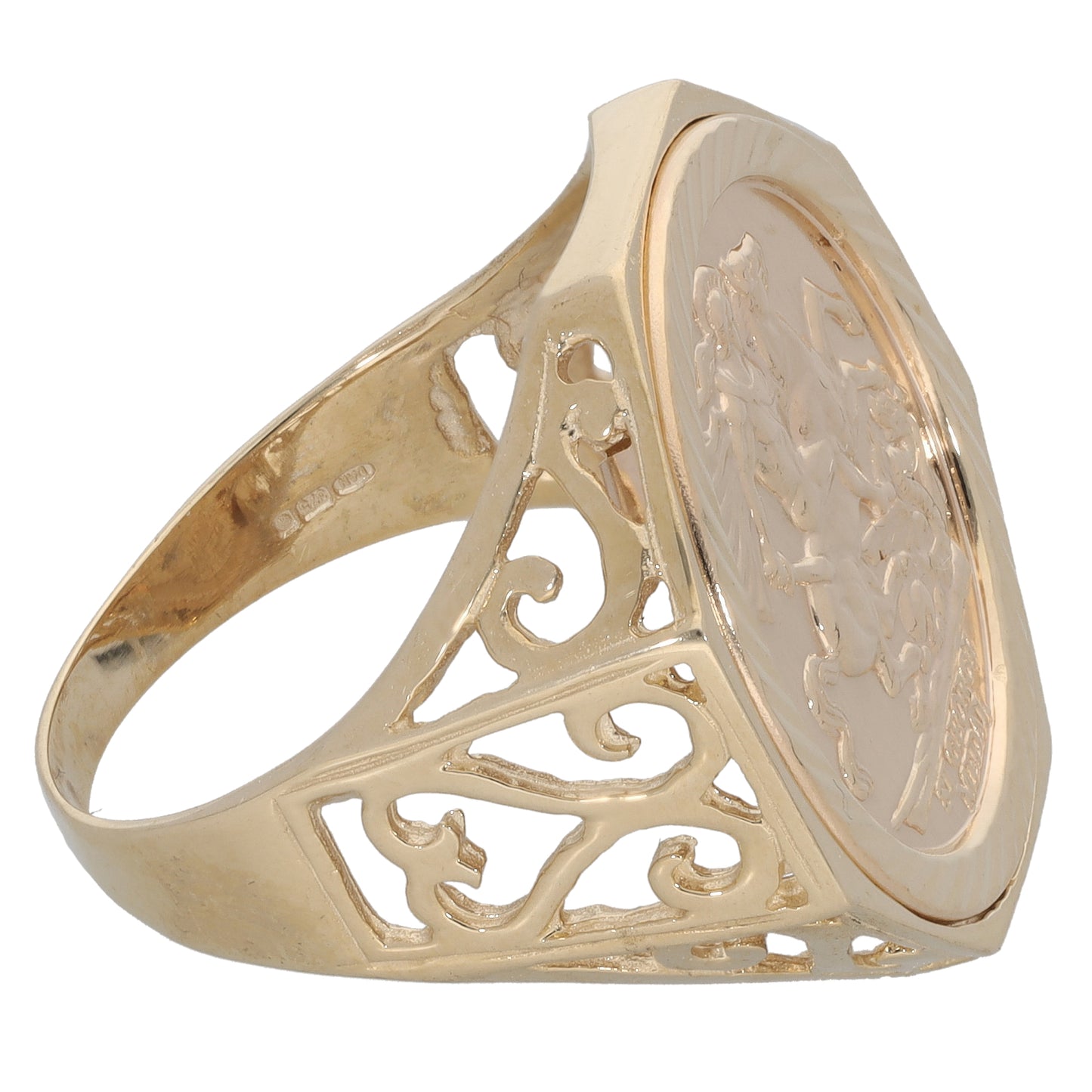 New 9ct Gold St George Emblem Ring Size Y