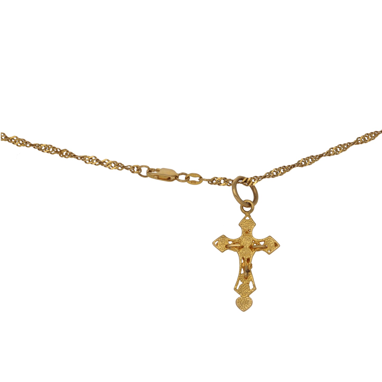 22ct Gold Crucifix Pendant With Chain