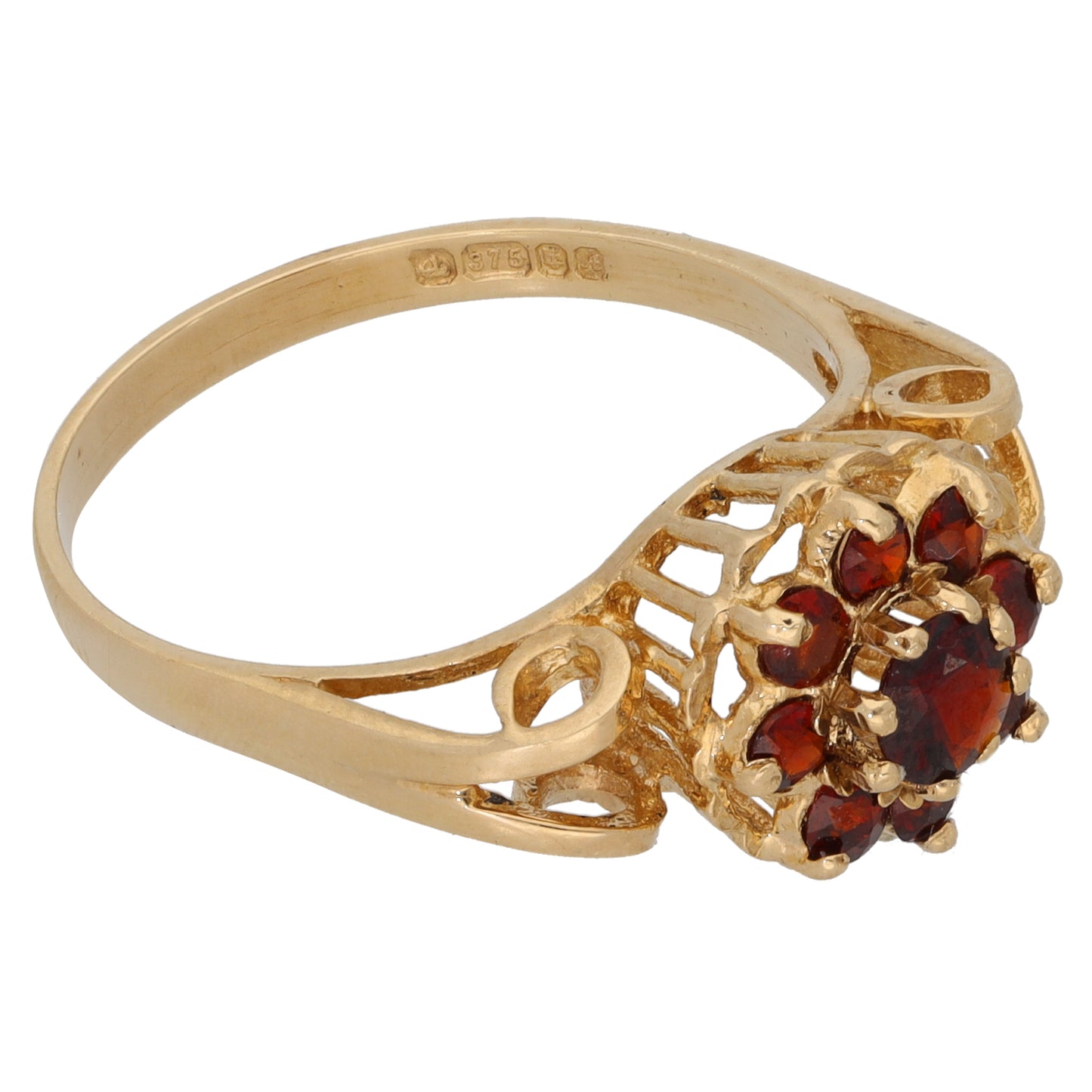 9ct Gold Garnet Dress/Cocktail Ring Size Q