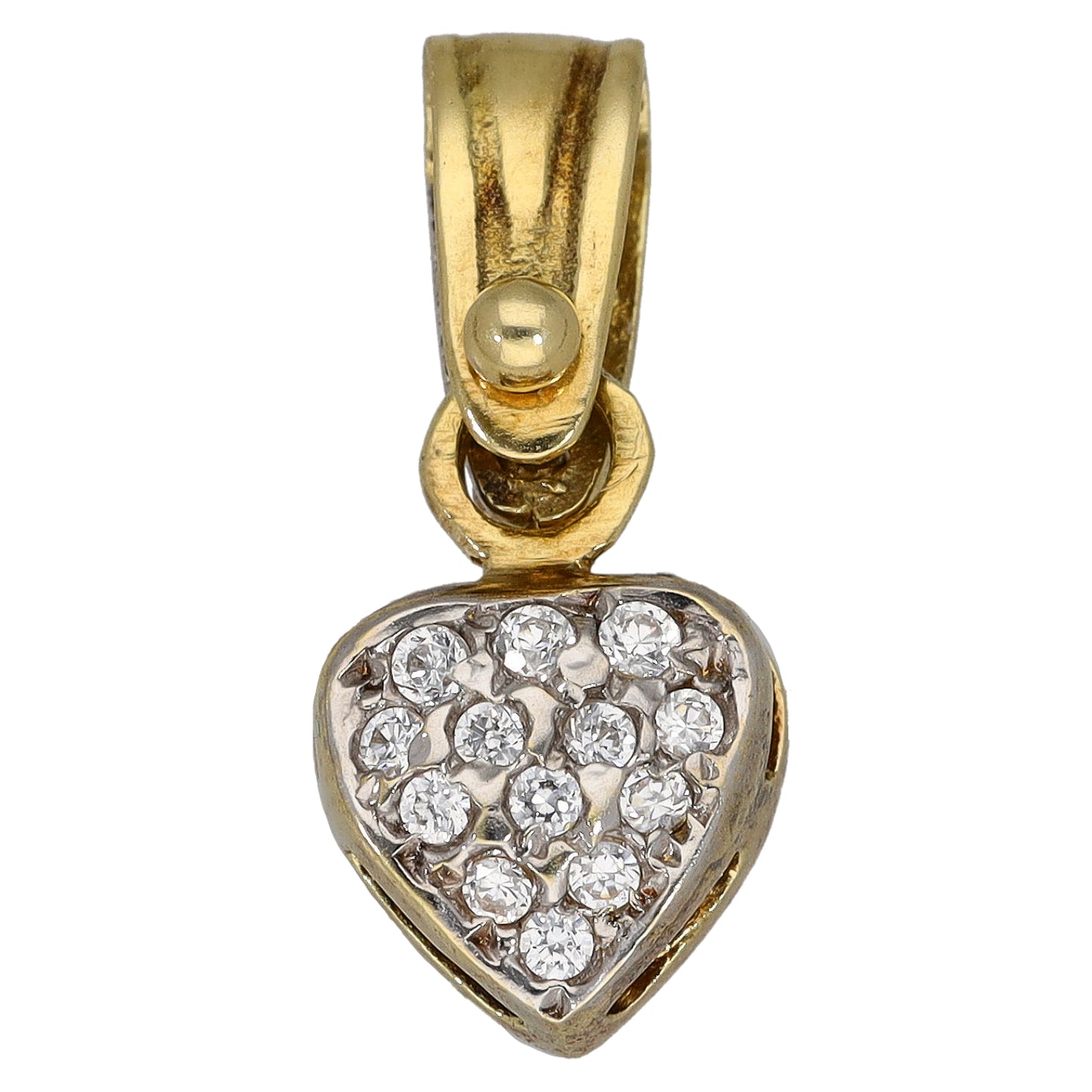 14ct Gold Cubic Zirconia Heart Pendant