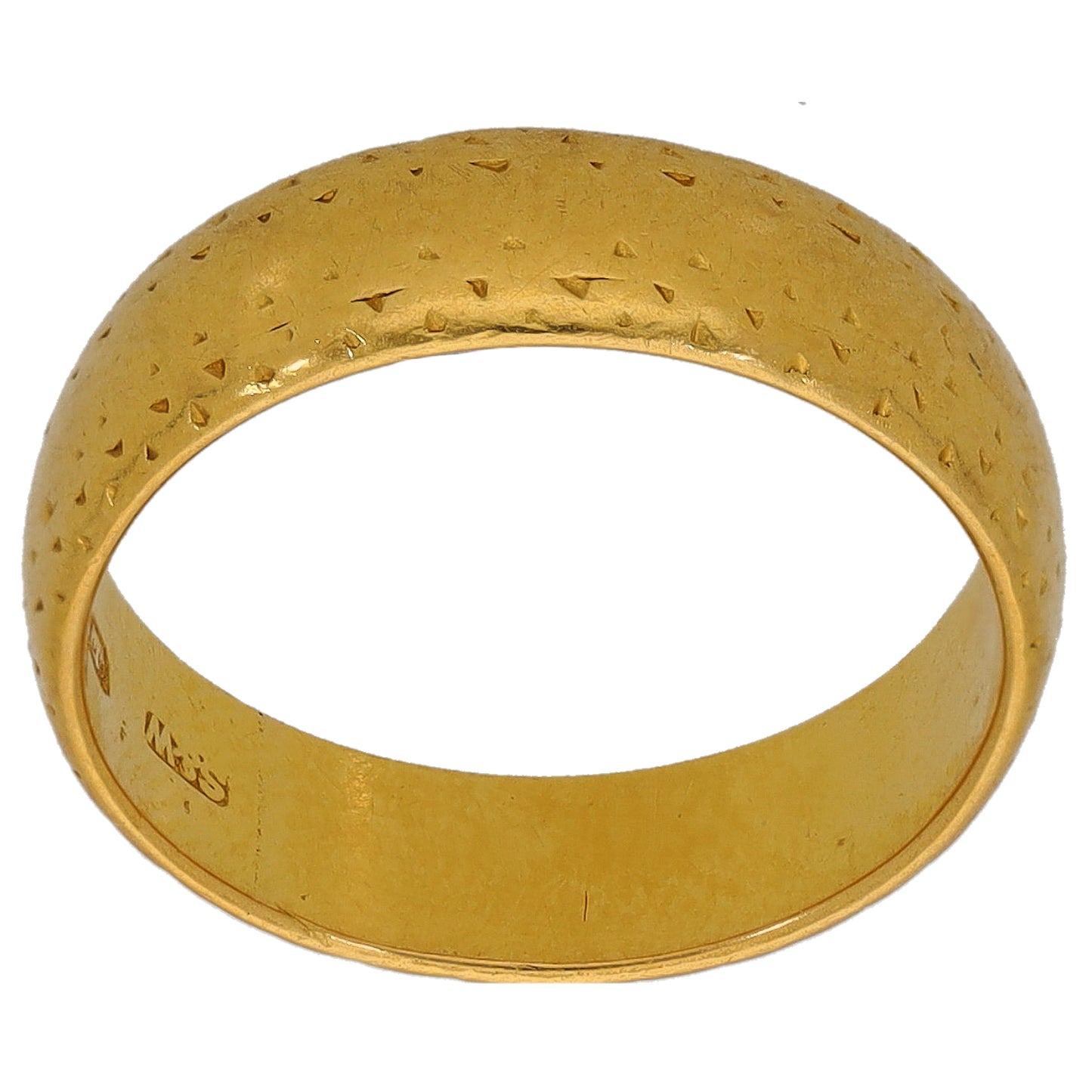 22ct Gold Patterned Wedding Ring Size K