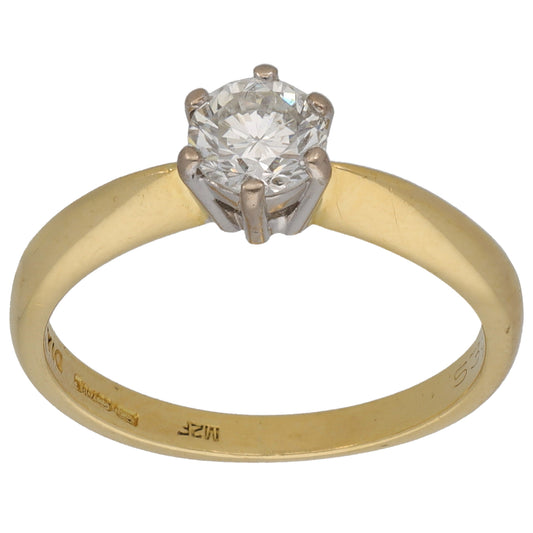 18ct Gold 0.55ct Diamond Solitaire Ring Size L
