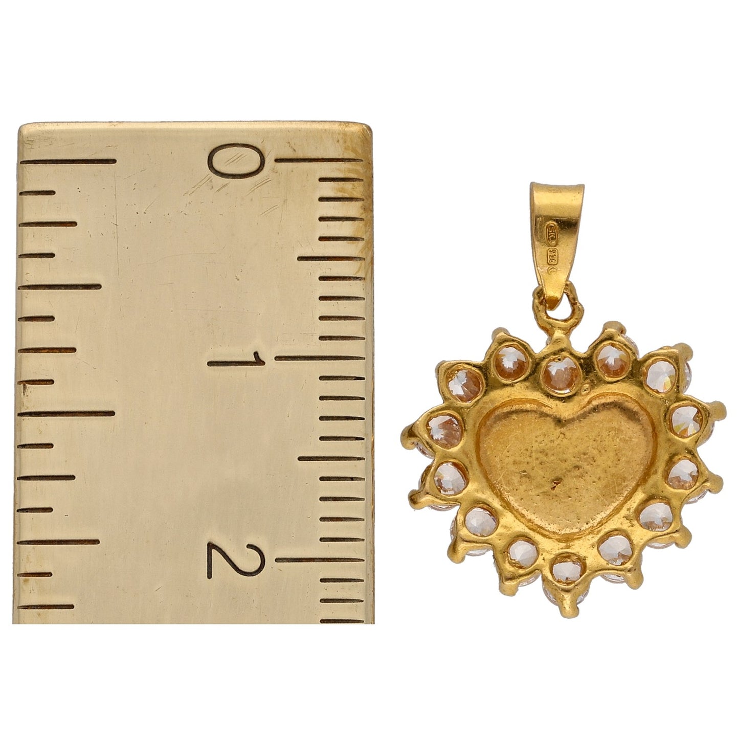 22ct Gold Cubic Zirconia Initial D Pendant