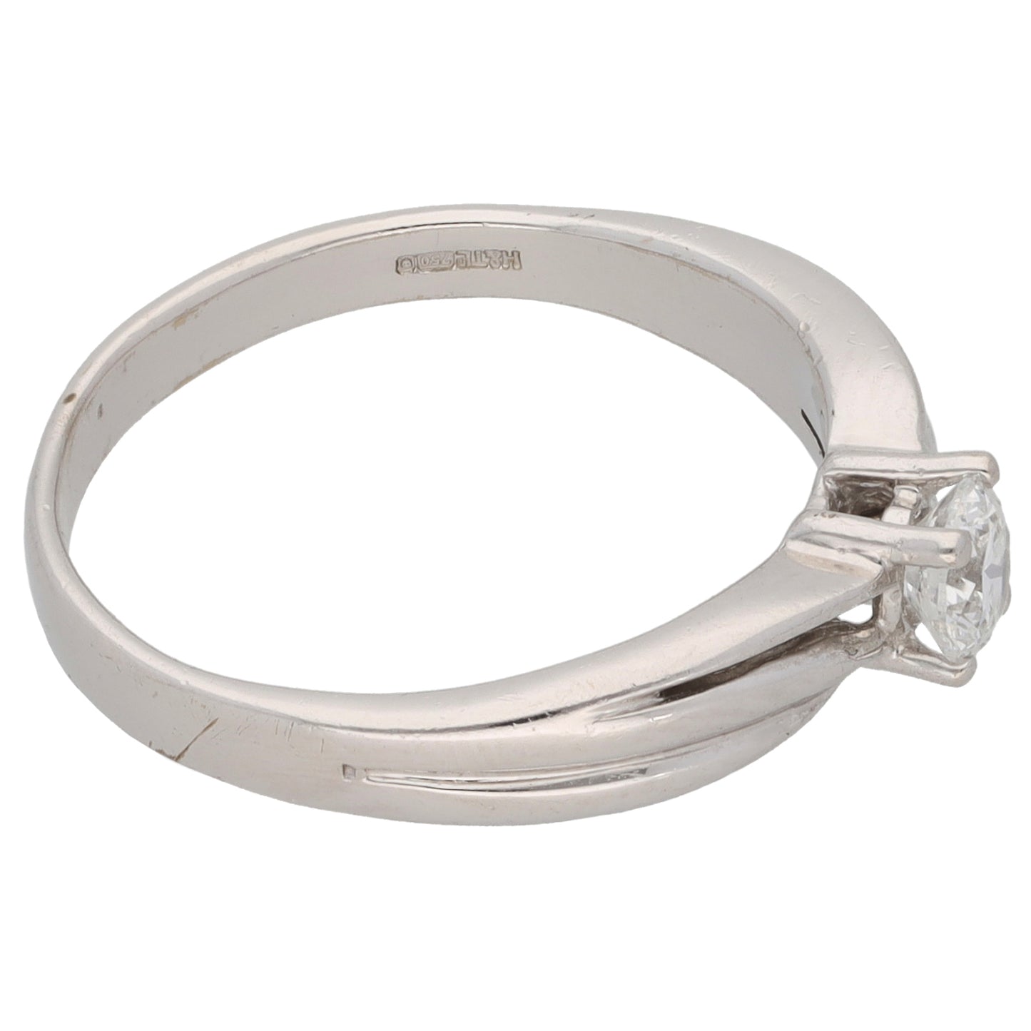 18ct White Gold 0.30ct Diamond Solitaire Ring Size N