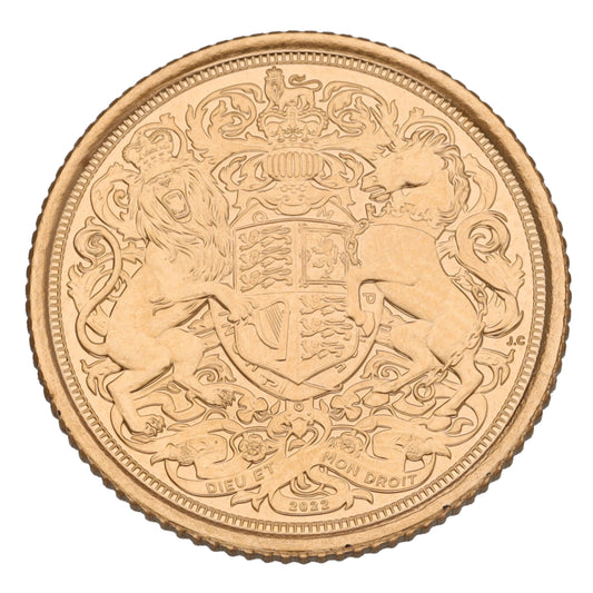 22ct Gold King Charles III Half Sovereign Coin 2022