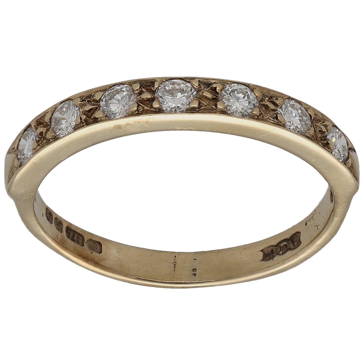 9ct Gold 0.35ct Diamond Half Eternity Ring Size N