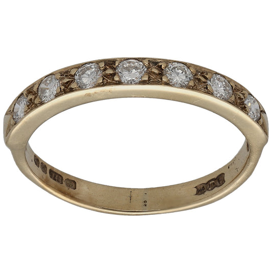 9ct Gold 0.35ct Diamond Half Eternity Ring Size N