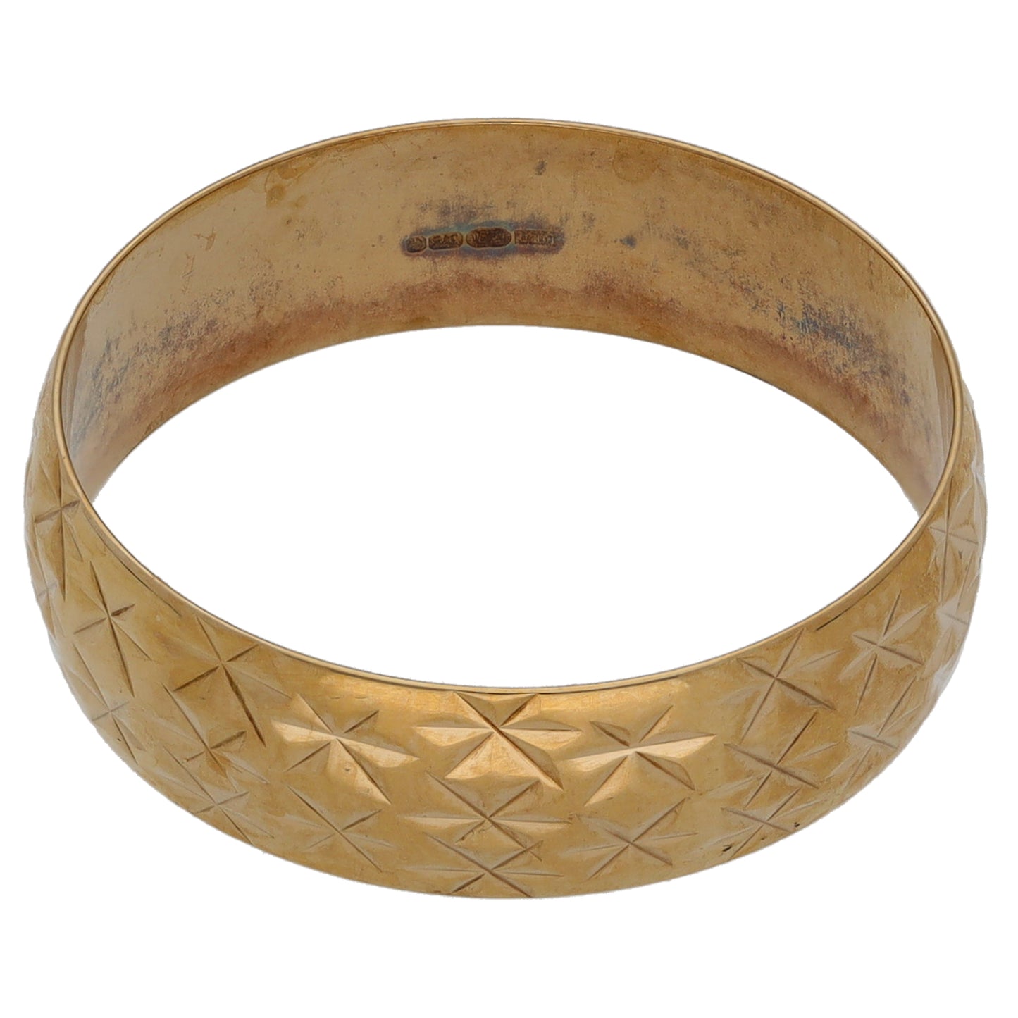9ct Gold Patterned Wedding Ring Size U