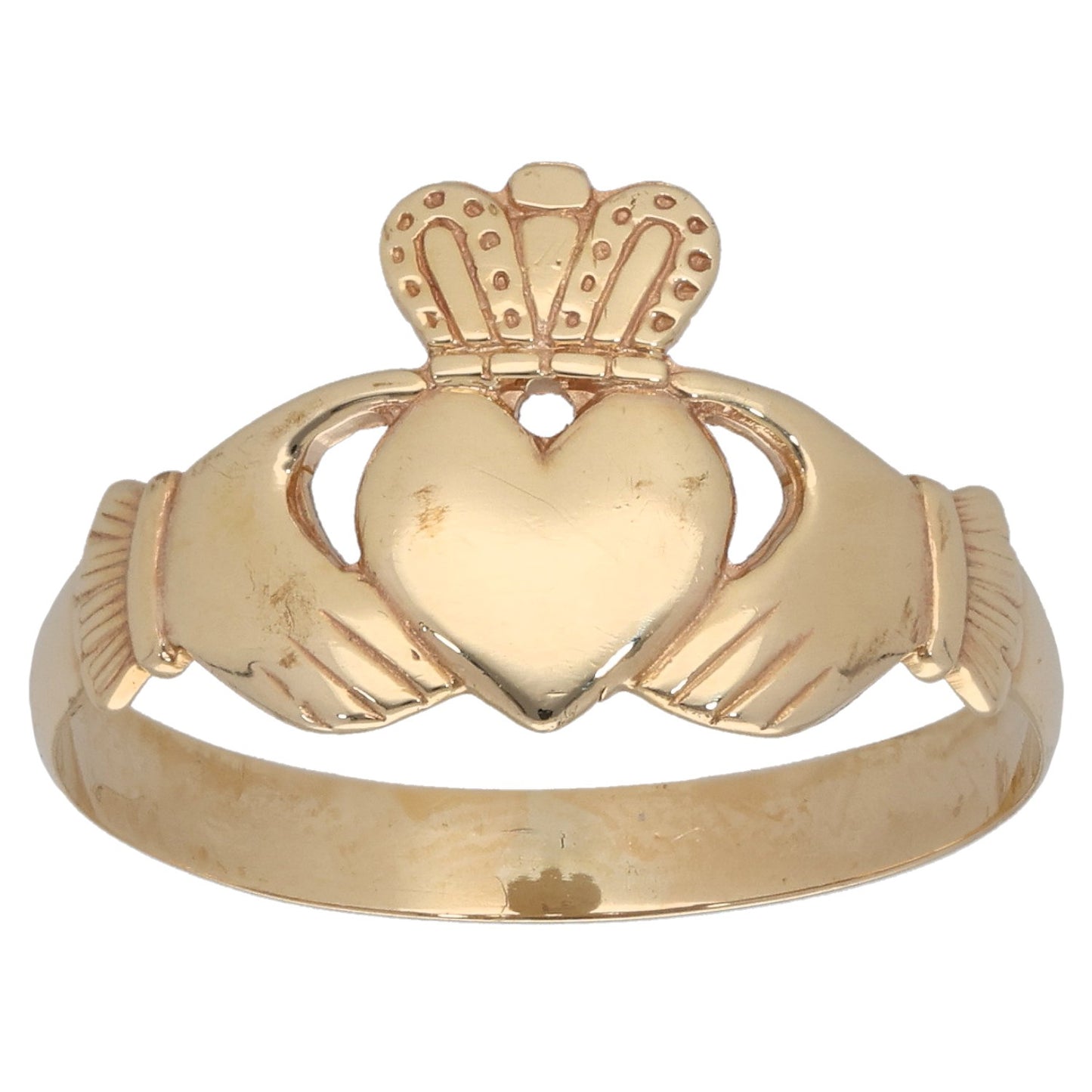 9ct Gold Claddagh Ring Size U