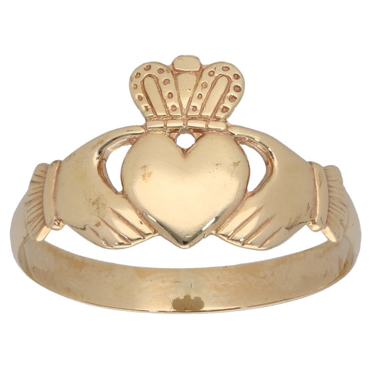 9ct Gold Claddagh Ring Size U