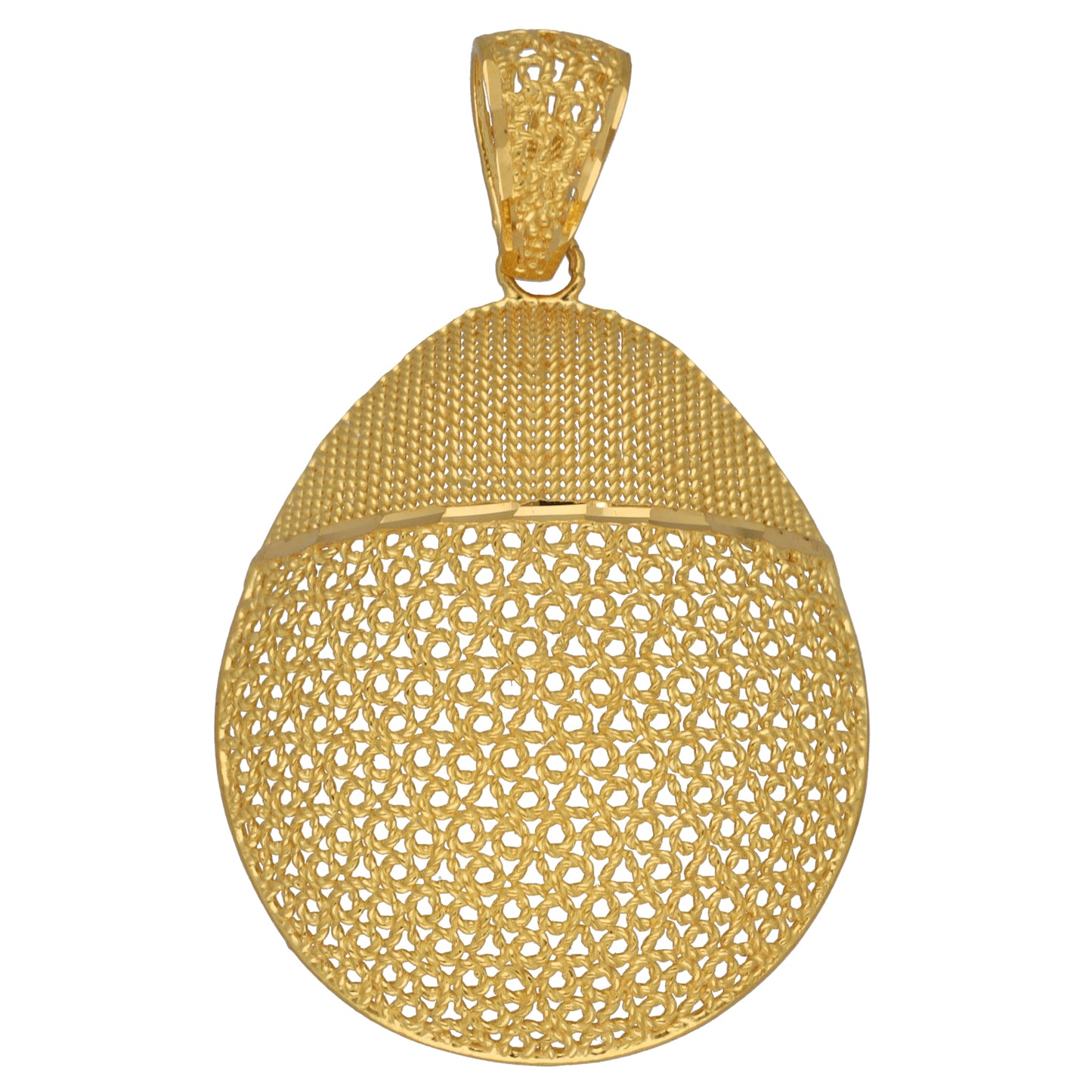 New 22ct Gold Filigree Oval Pendant