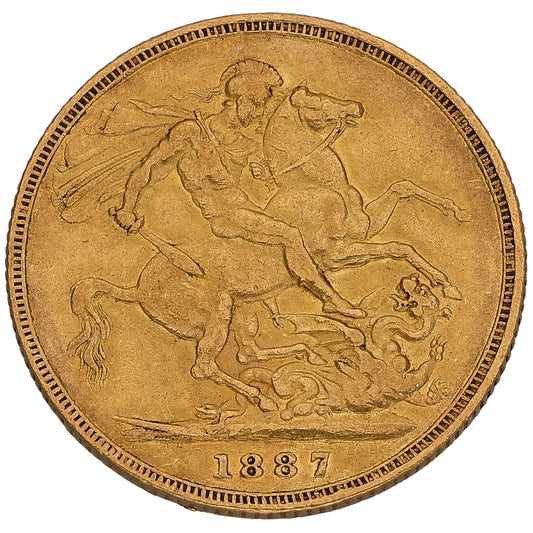 22ct Gold Queen Victoria Full Sovereign Coin 1887