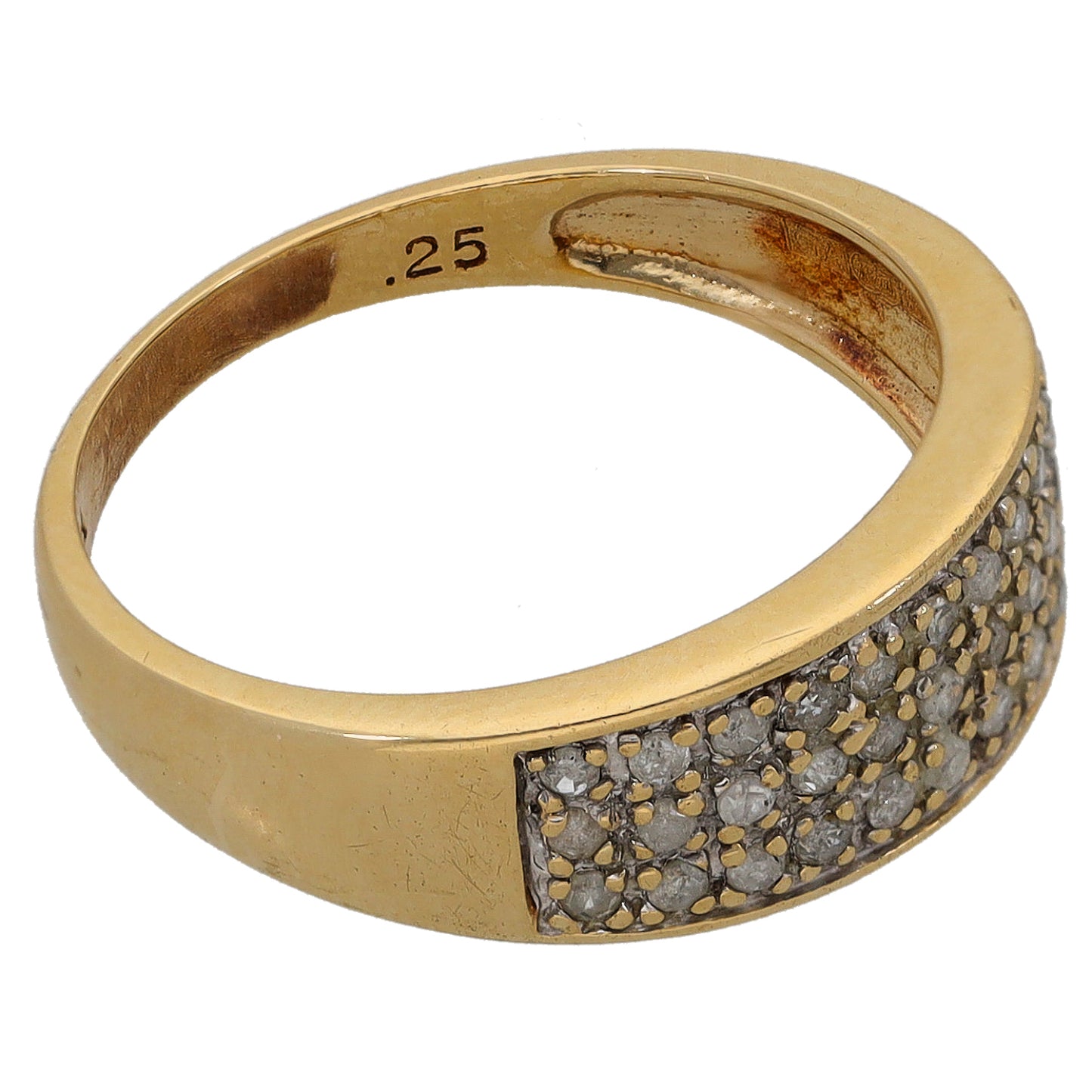 9ct Gold 0.25ct Diamond Dress/Cocktail Ring Size N