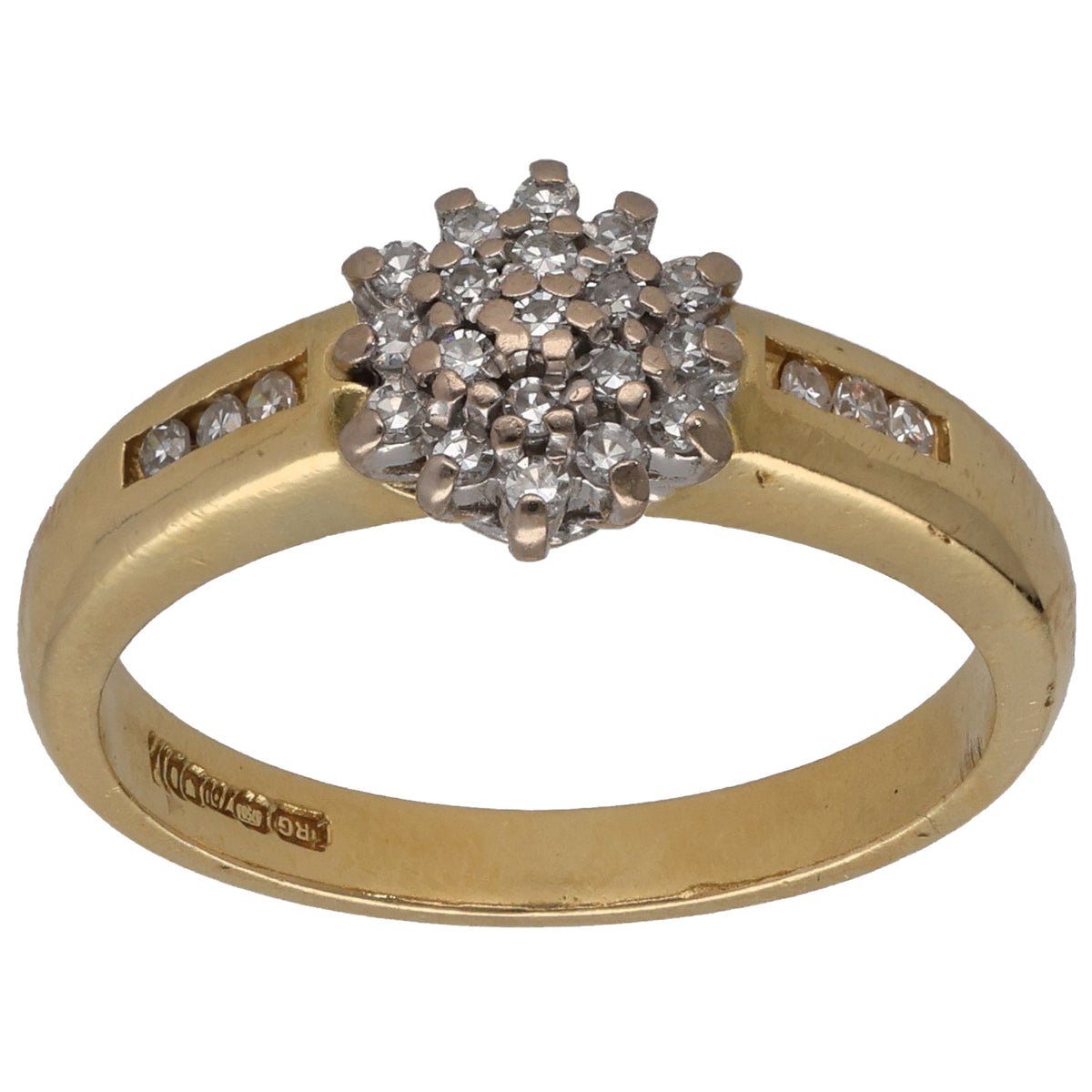18ct Gold 0.125ct Diamond Dress/Cocktail Ring Size L