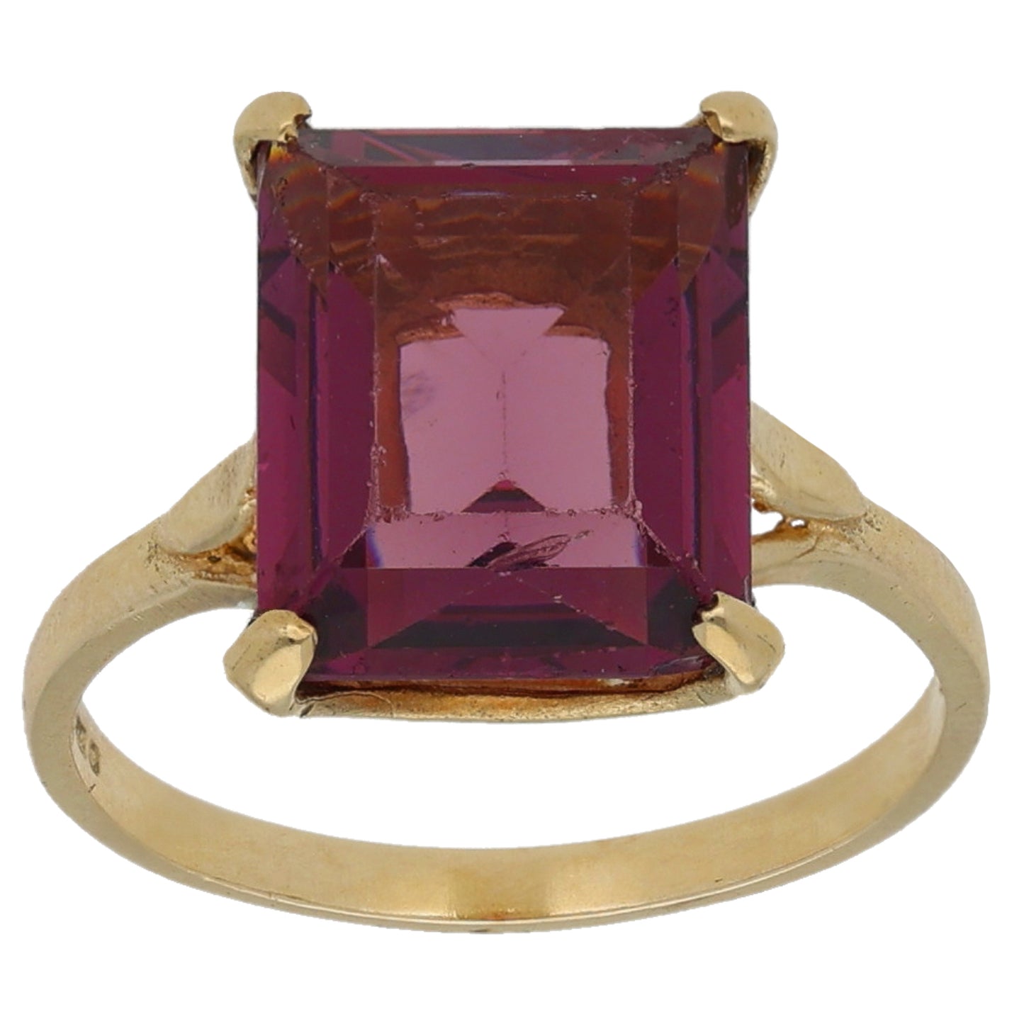 9ct Gold Imitation Single Stone Ring Size P