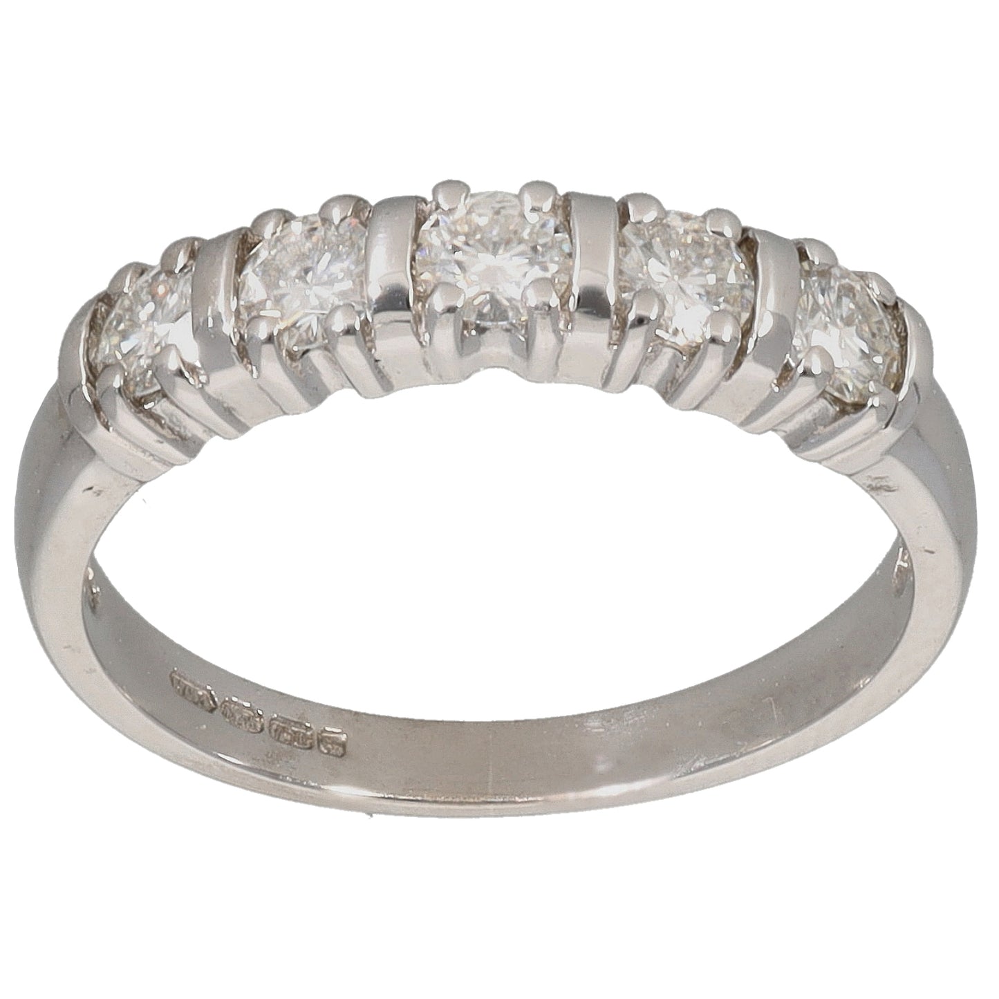 18ct White Gold 0.50ct Diamond Half Eternity Ring Size K