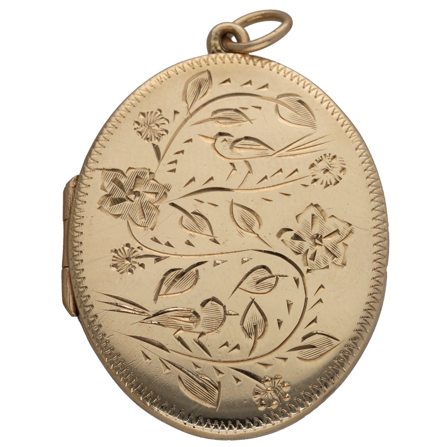 9ct Gold Patterned Locket Pendant