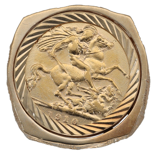 9ct Gold Coin Ring Size P