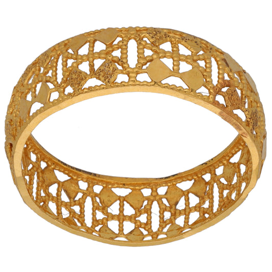 22ct Gold Patterned Wedding Ring Size O