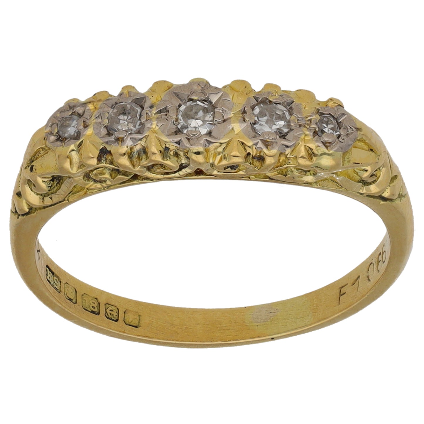 18ct Gold 0.09ct Diamond Half Eternity Ring Size M