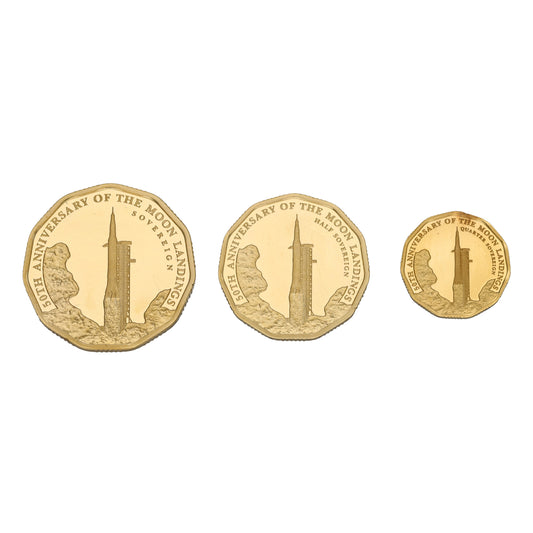 22ct Gold Moon Landing 50th Anniversary Sovereign Coin Set 2019