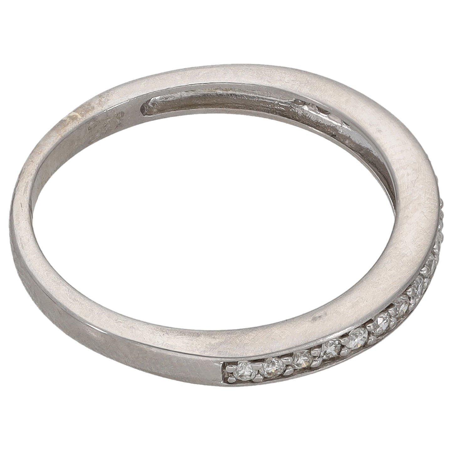 9ct White Gold 0.16ct Diamond Half Eternity Ring Size L