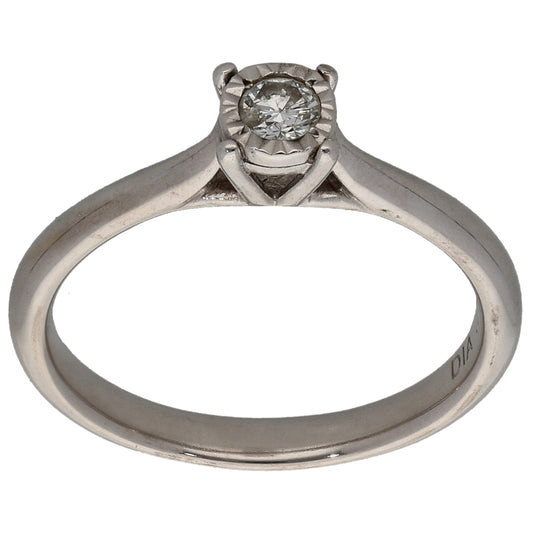 9ct Gold 0.10ct Diamond Solitaire Ring Size L