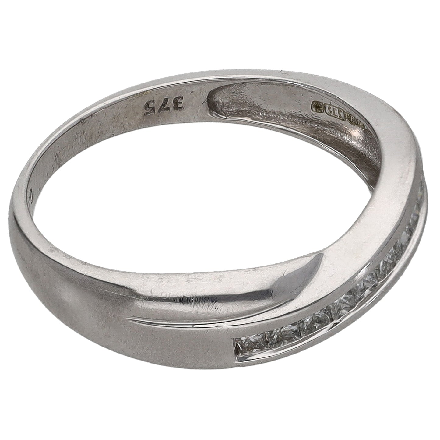 9ct White Gold 0.30ct Diamond Half Eternity Ring Size M