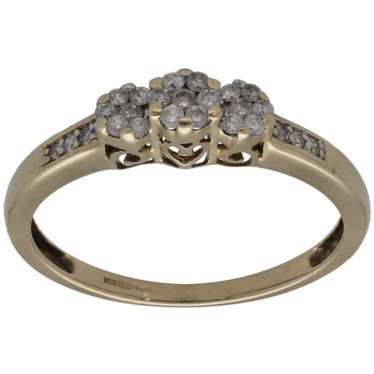 9ct Gold 0.23ct Diamond Cluster Ring Size R