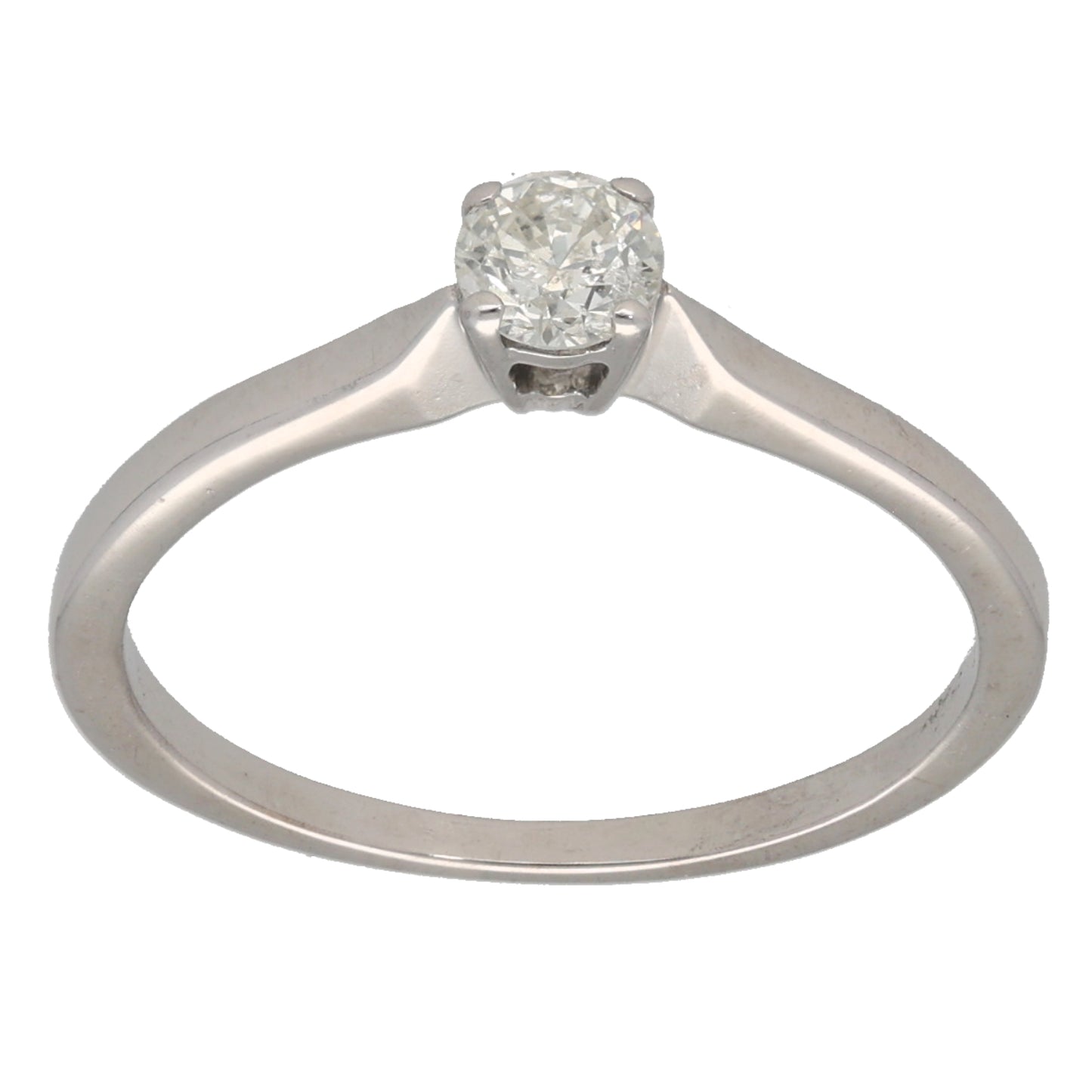 9ct White Gold 0.25ct Diamond Solitaire Ring Size N