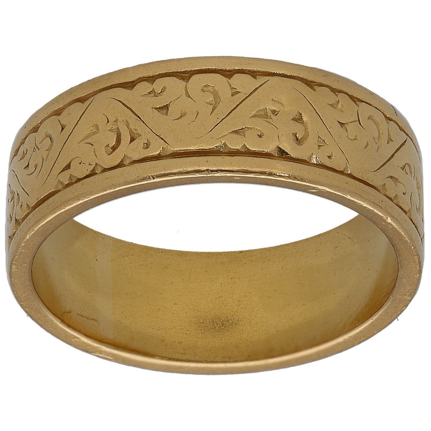 22ct Gold Patterned Wedding Ring Size L