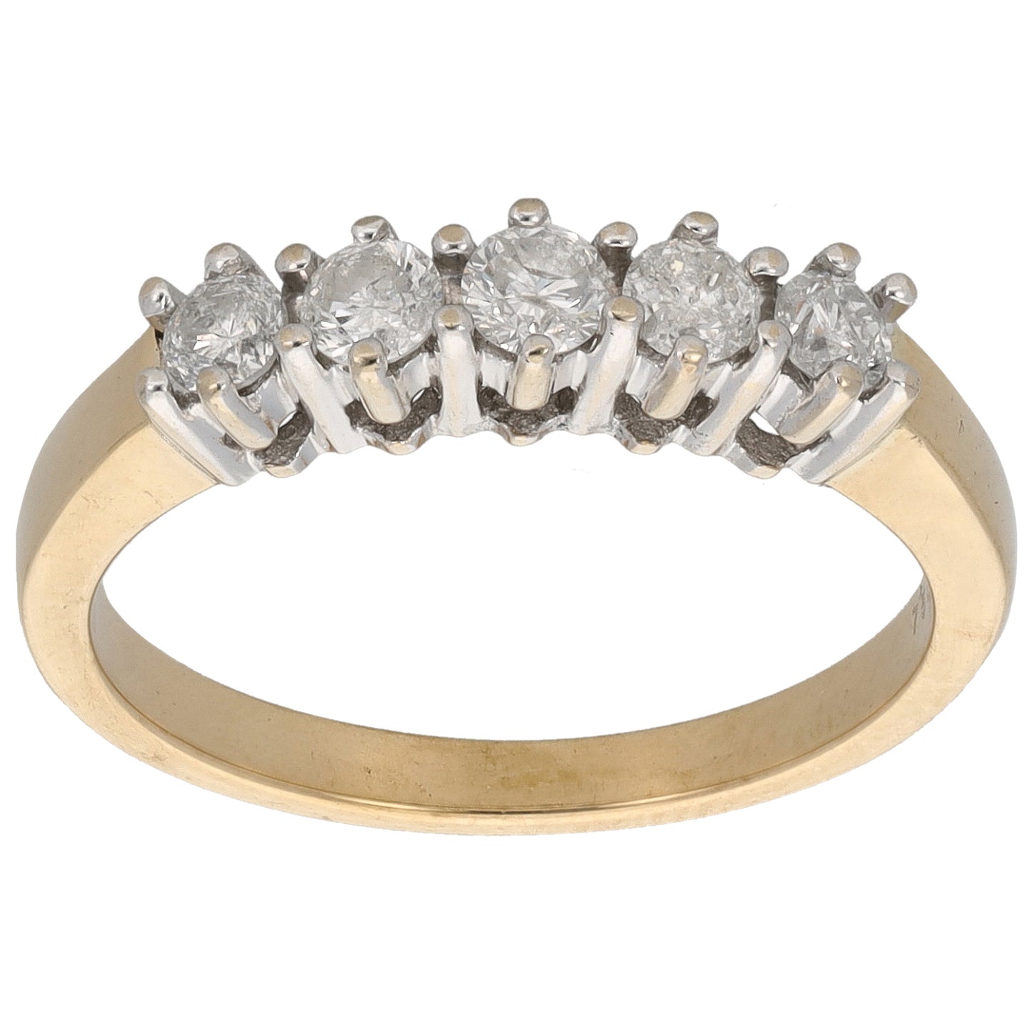 18ct Gold 0.50ct Diamond Half Eternity Ring Size N