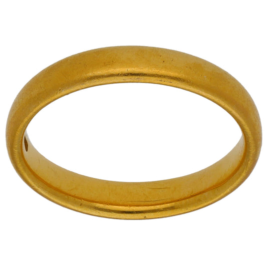 22ct Gold Plain Wedding Ring Size K