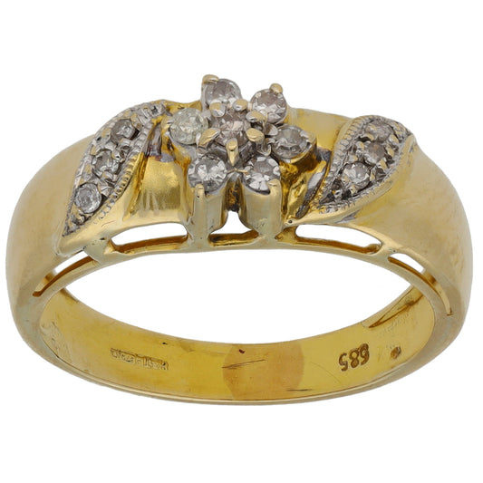 9ct Gold 0.20ct Diamond Cluster Ring Size L