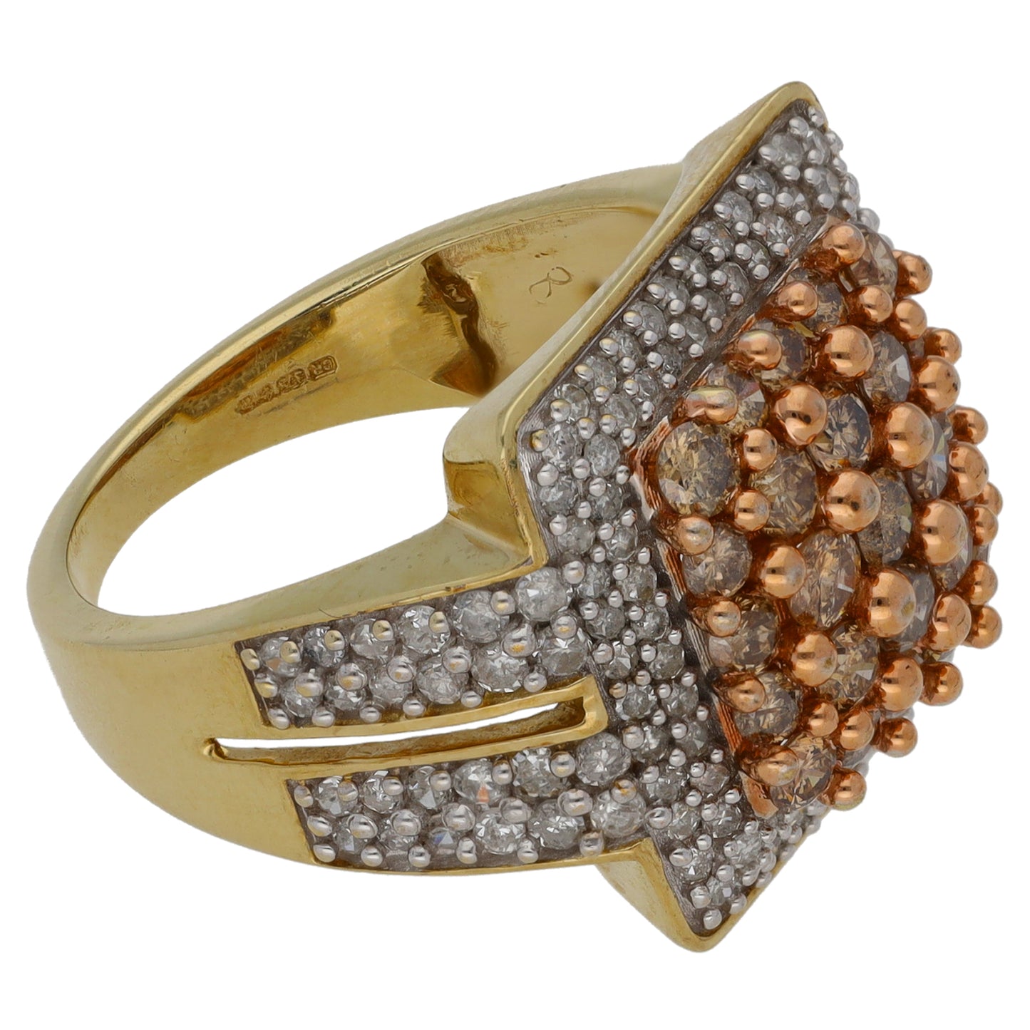 9ct Gold 1.67ct Diamond Dress/Cocktail Ring Size O