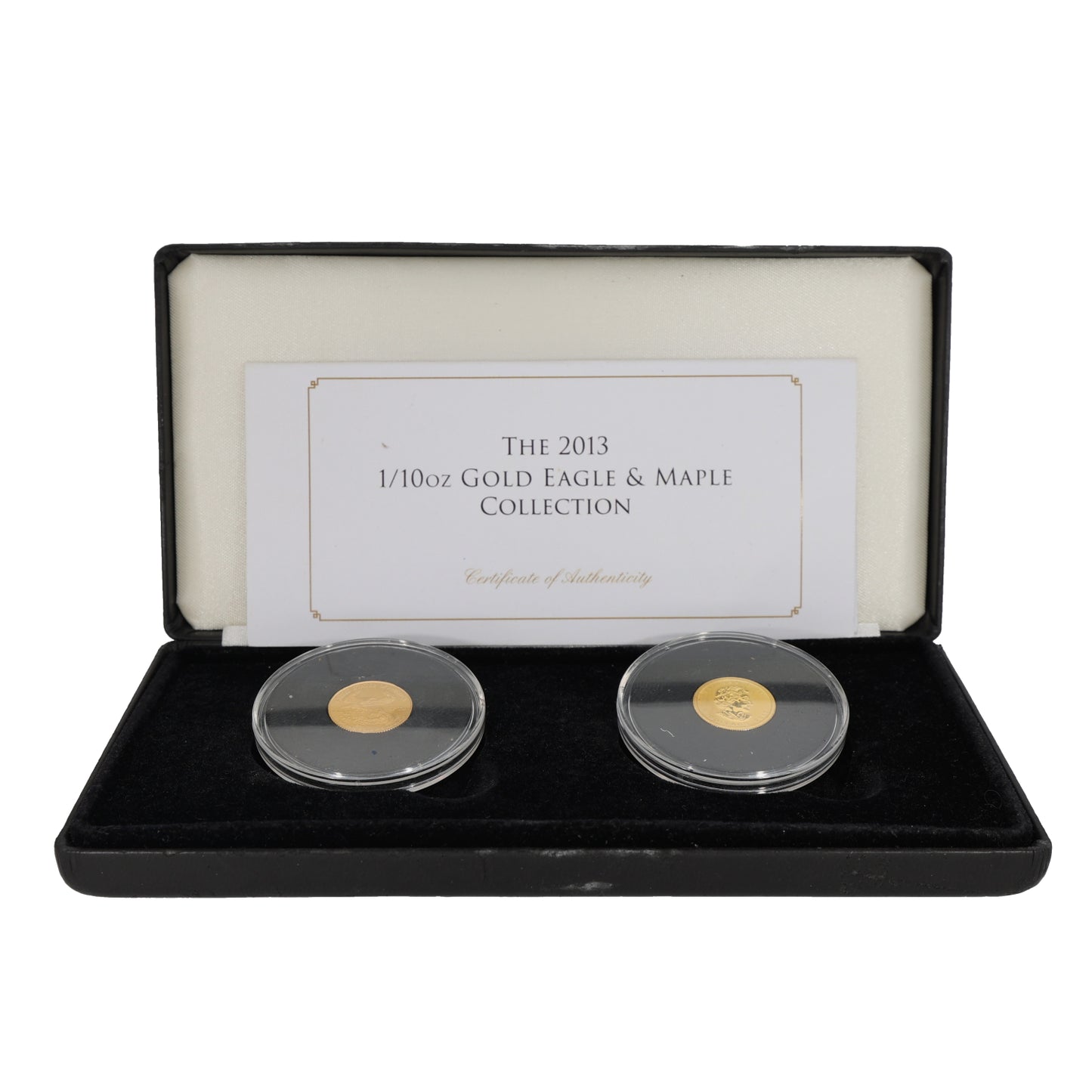 22ct Gold 1/10 OZ American Eagle & 1/10 OZ Canada Maple Coin Set 2013