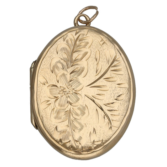 9ct Gold Patterned Locket Pendant