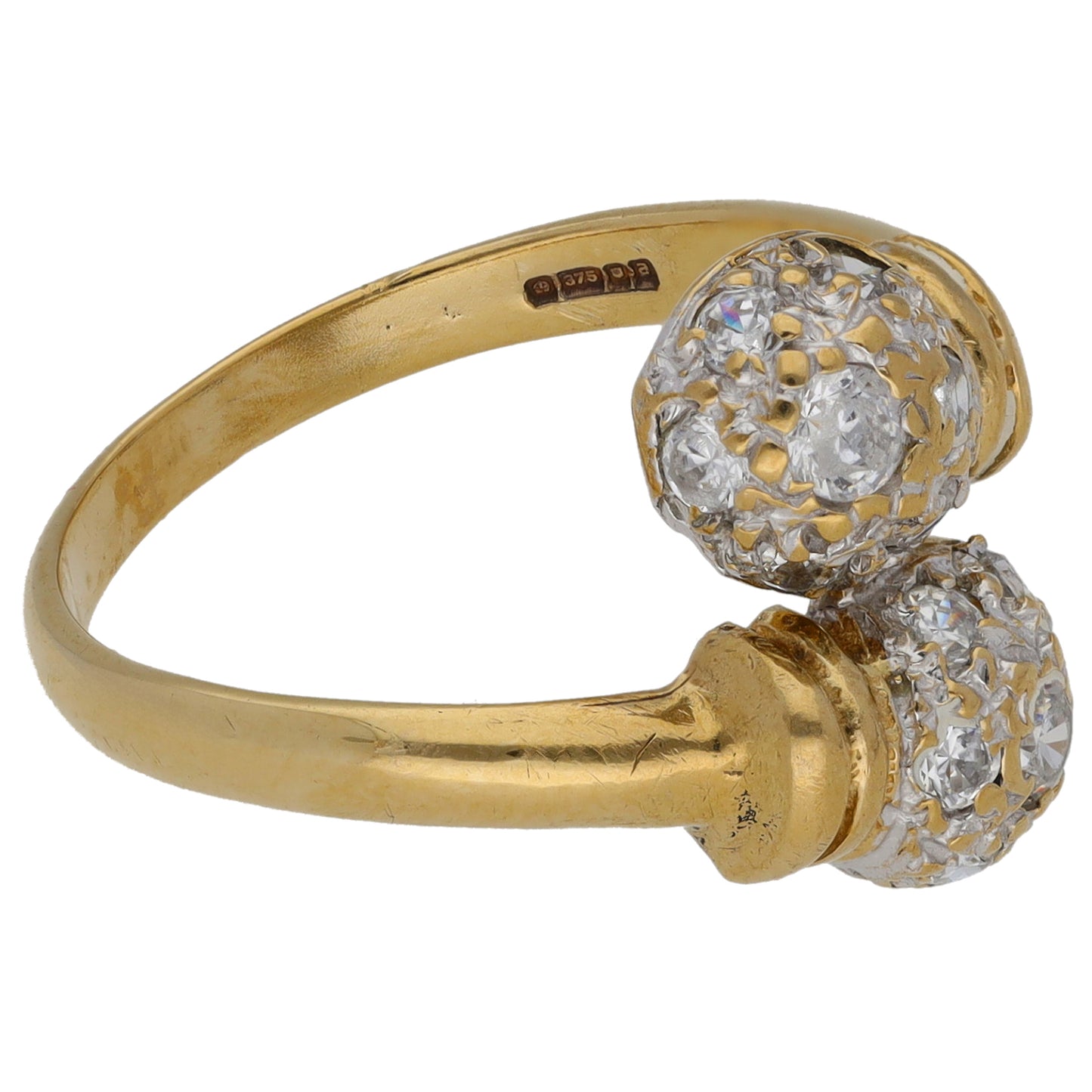9ct Gold Cubic Zirconia Dress/Cocktail Ring Size Q