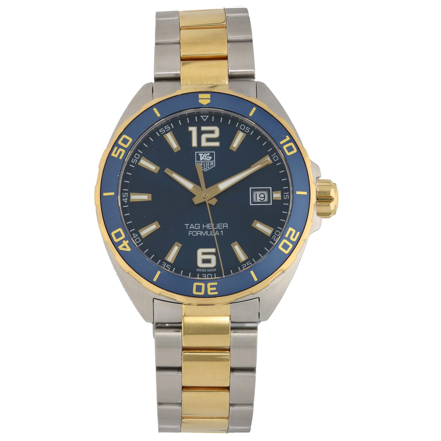 Tag Heuer Formula 1 WAZ1120, Blue Dial, Stainless Steel And Gold, Front Image
