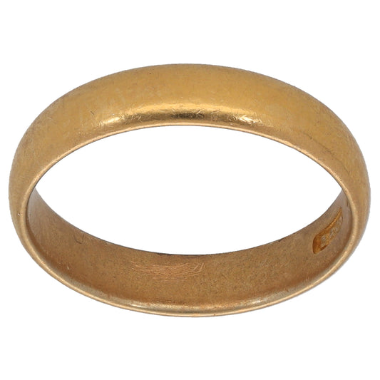 22ct Gold Plain Wedding Ring Size L