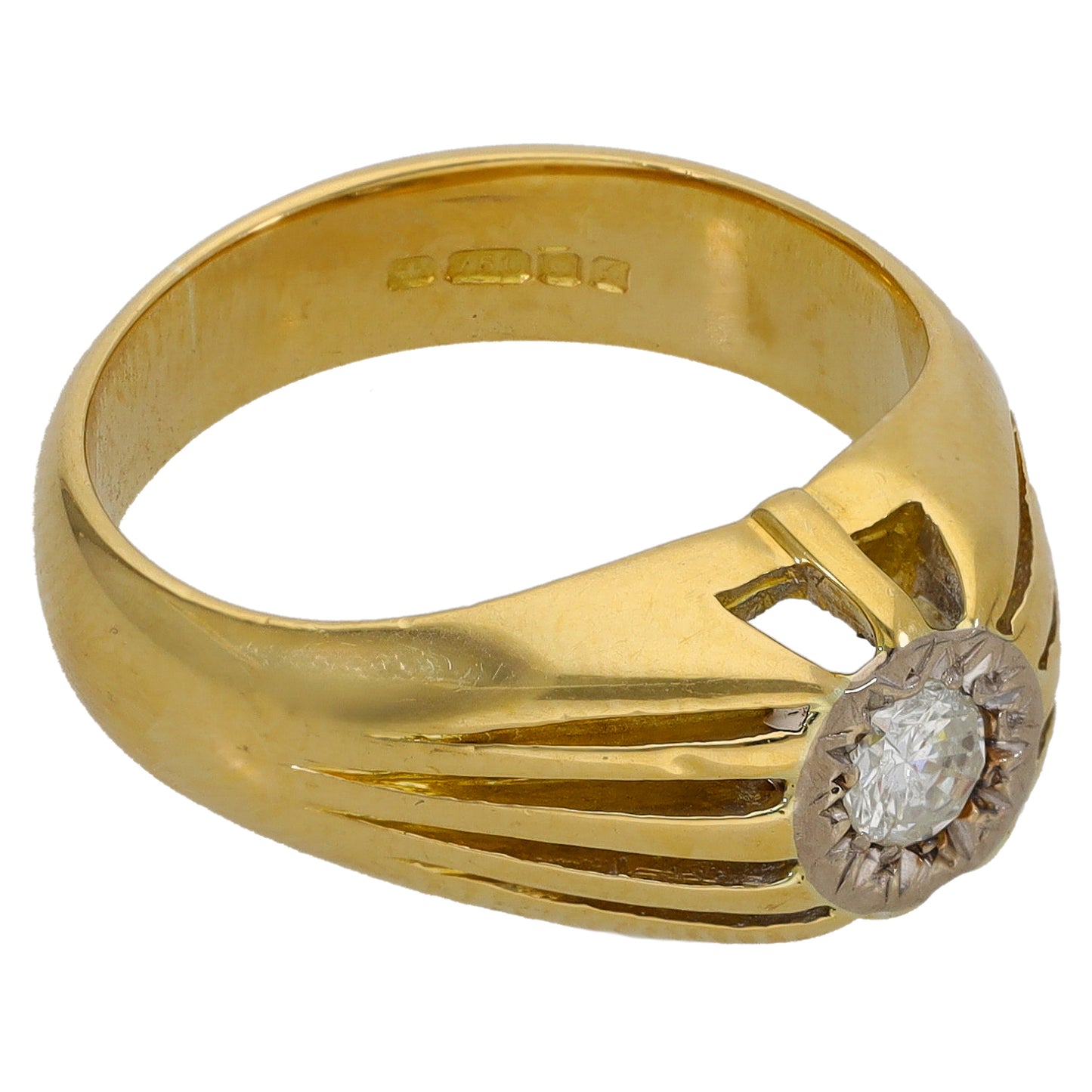18ct Gold 0.15ct Diamond Solitaire Ring Size M