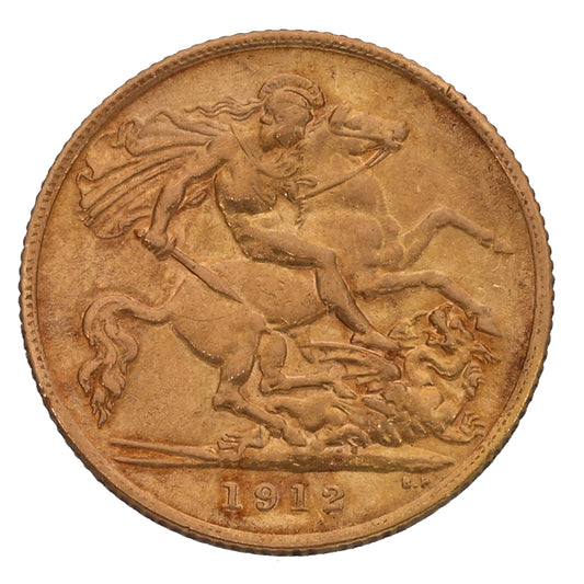 22ct Gold King George V Half Sovereign Coin 1912