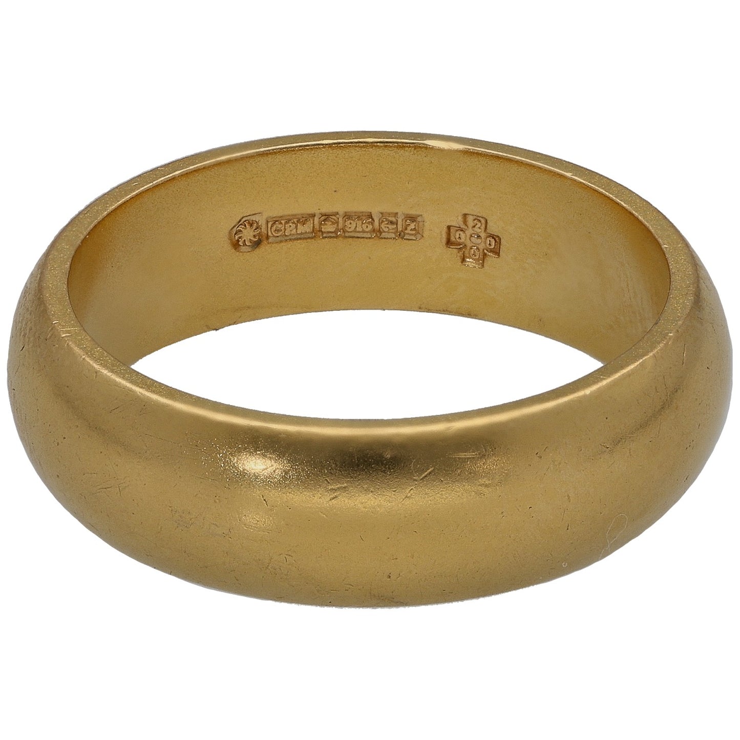 22ct Gold Plain Wedding Ring Size P