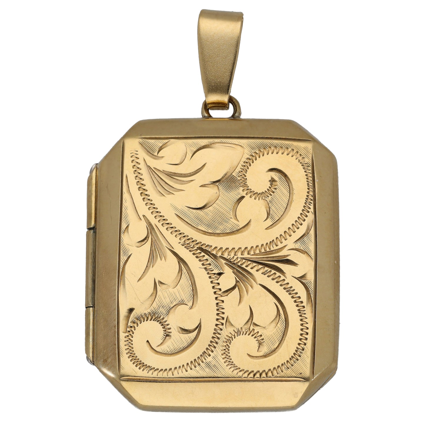 9ct Gold Patterned Locket Pendant