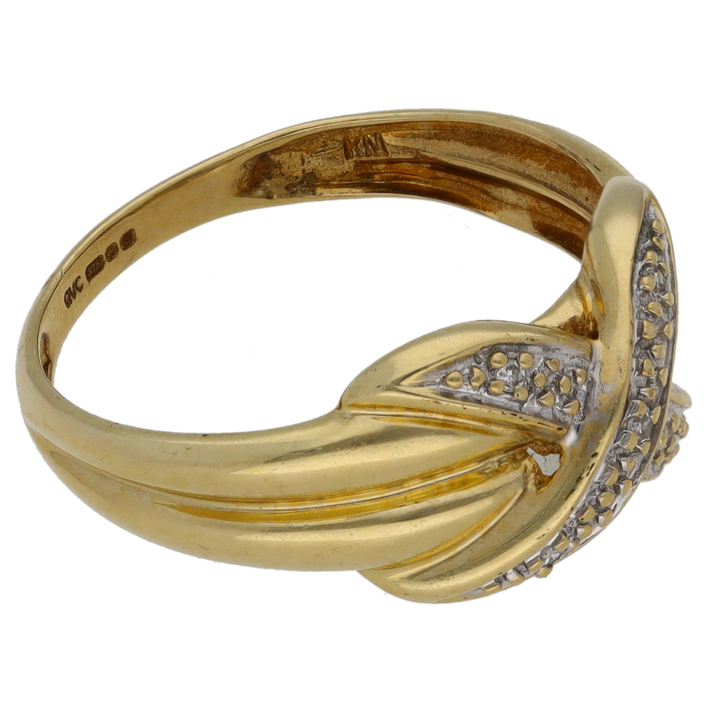 9ct Gold 0.025ct Diamond Dress/Cocktail Ring Size P