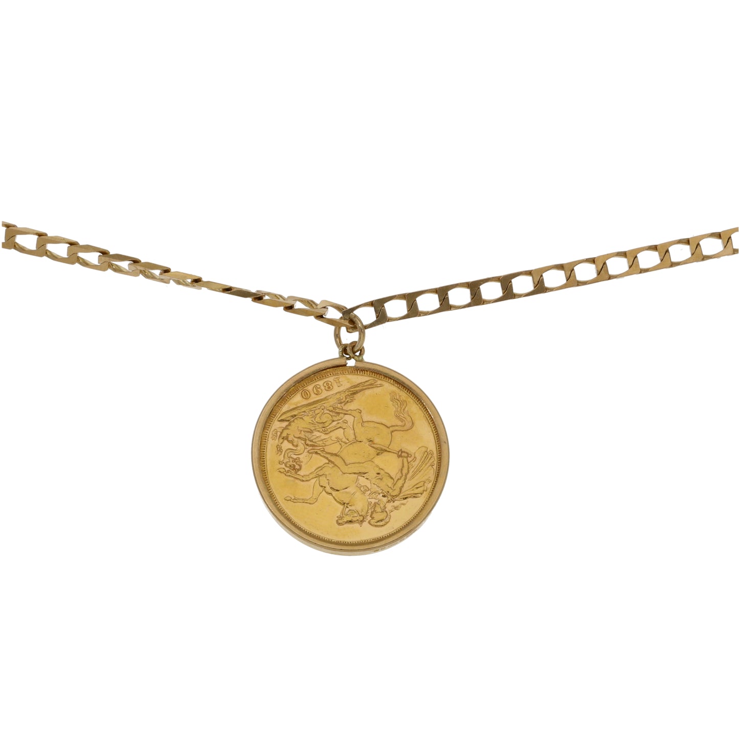 9ct Gold Full Sovereign Coin Pendant With Chain