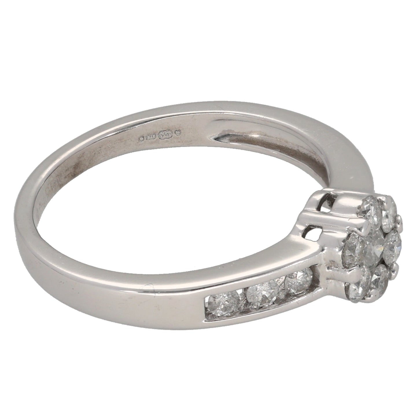 9ct White Gold 0.39ct Diamond Cluster Ring Size M